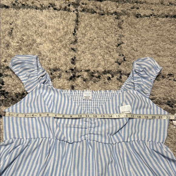 XXL (20) Time and Tru Light Blue and White Babydoll  With Cap Sleeves Blouse - Picture 4 of 11